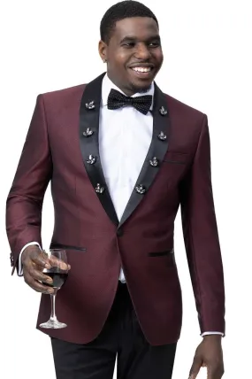 EJ Samuel Men Blazer J77-Burgundy