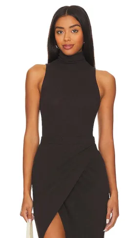 Enza Costa Cashmere Halter Turtleneck in Chocolate