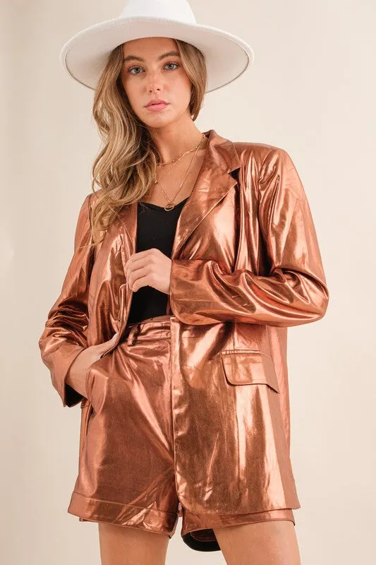FINAL SALE!! Bronze Metallic Blazer Set