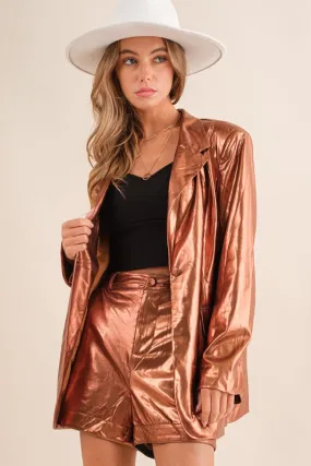 FINAL SALE!! Bronze Metallic Blazer Set