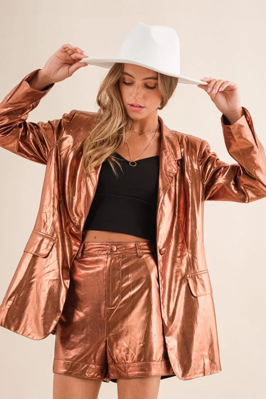 FINAL SALE!! Bronze Metallic Blazer Set