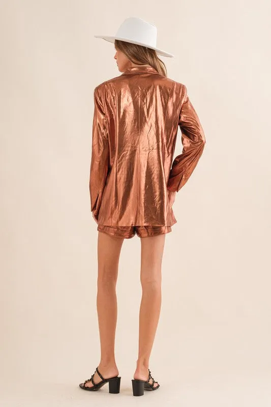 FINAL SALE!! Bronze Metallic Blazer Set