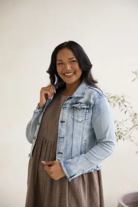 Frayed Denim Jacket | Light Blue