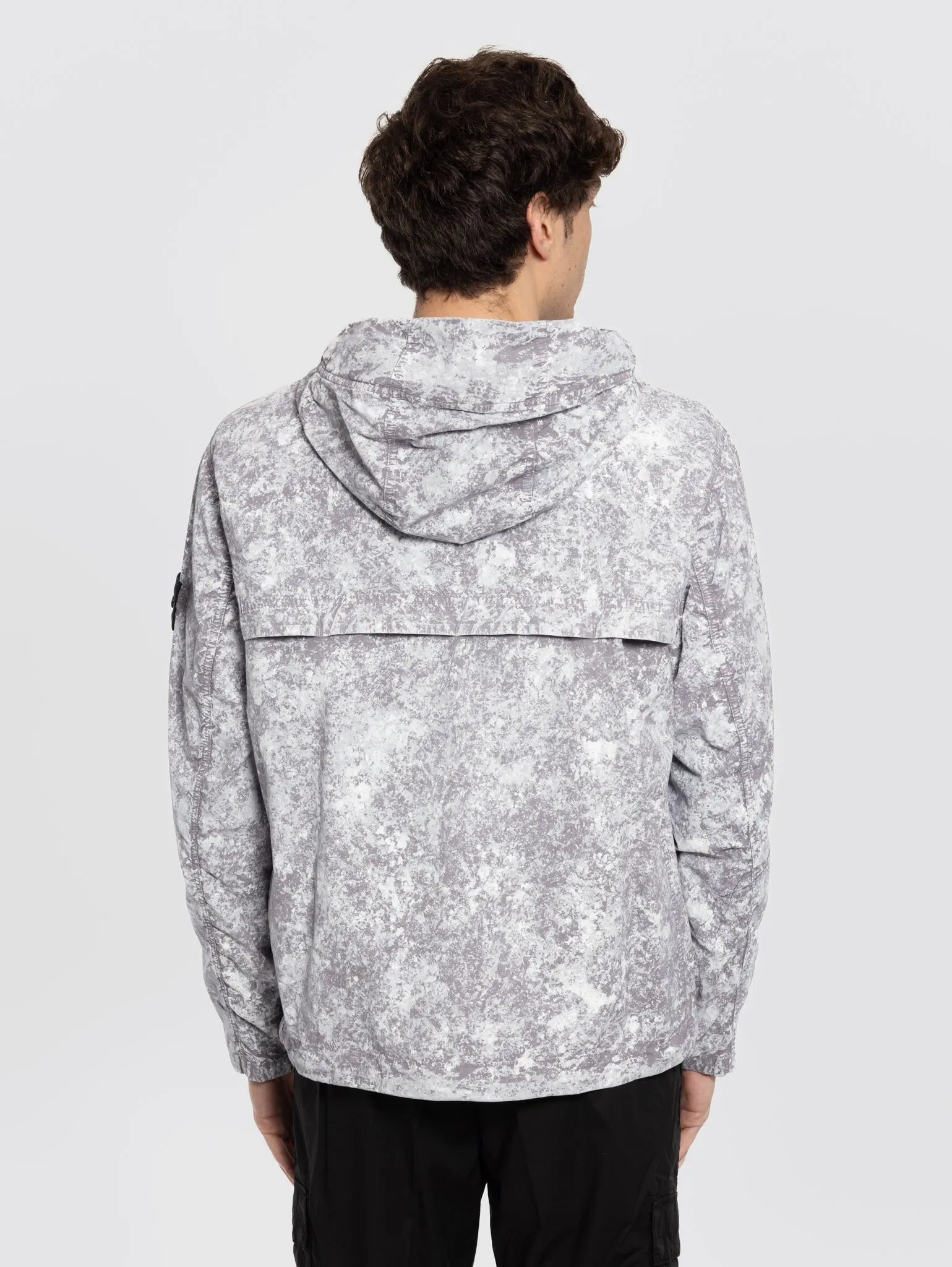 Giacca Parka in tela con Pigmento Grigio Perla