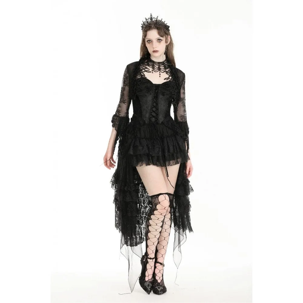 Gothic Thorn Ruffled Lace Cape