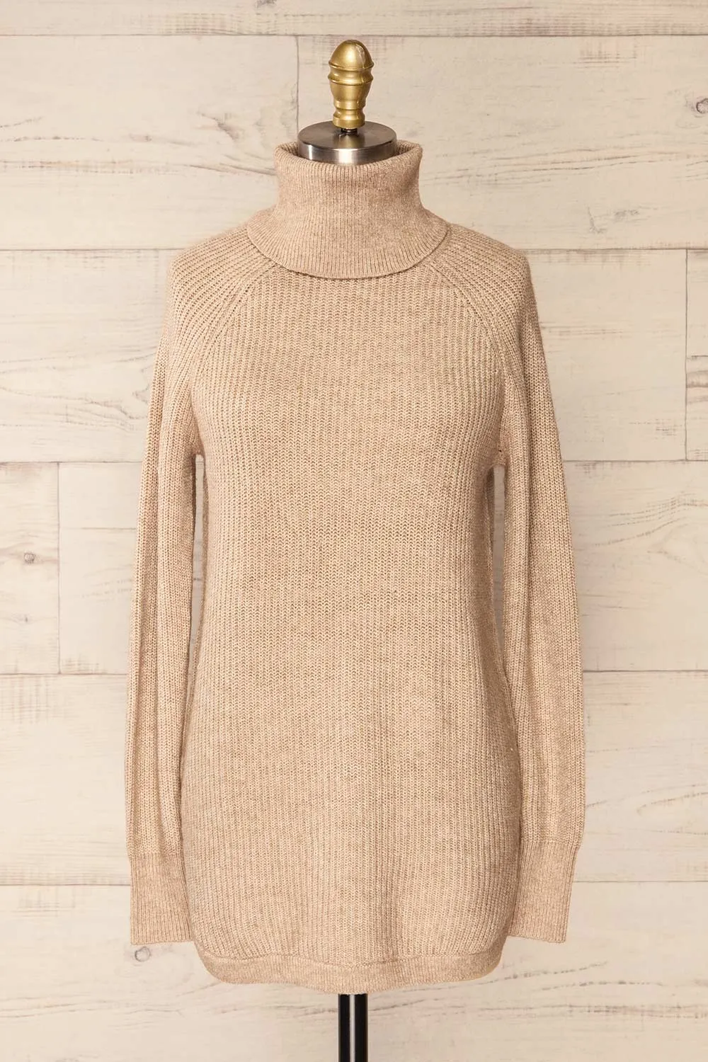 Granby Taupe | Knit Turtleneck Sweater