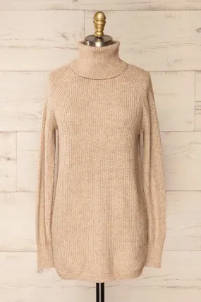 Granby Taupe | Knit Turtleneck Sweater