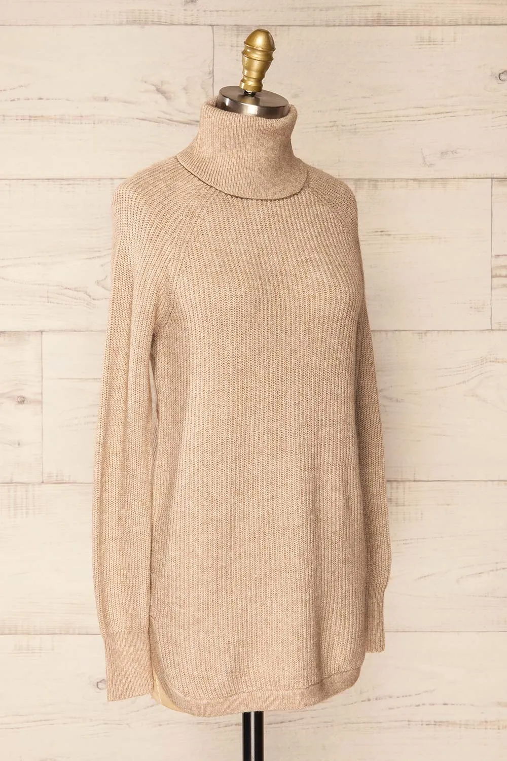 Granby Taupe | Knit Turtleneck Sweater