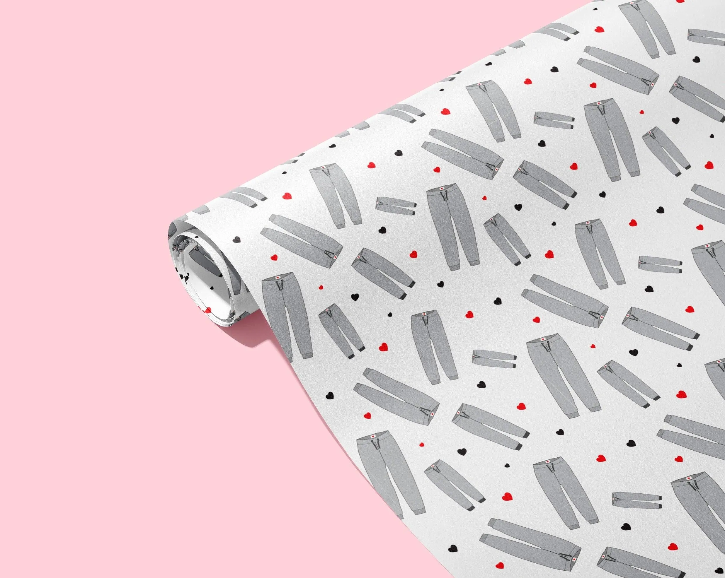 Grey Sweatpants Naughty Wrapping Paper Sheets