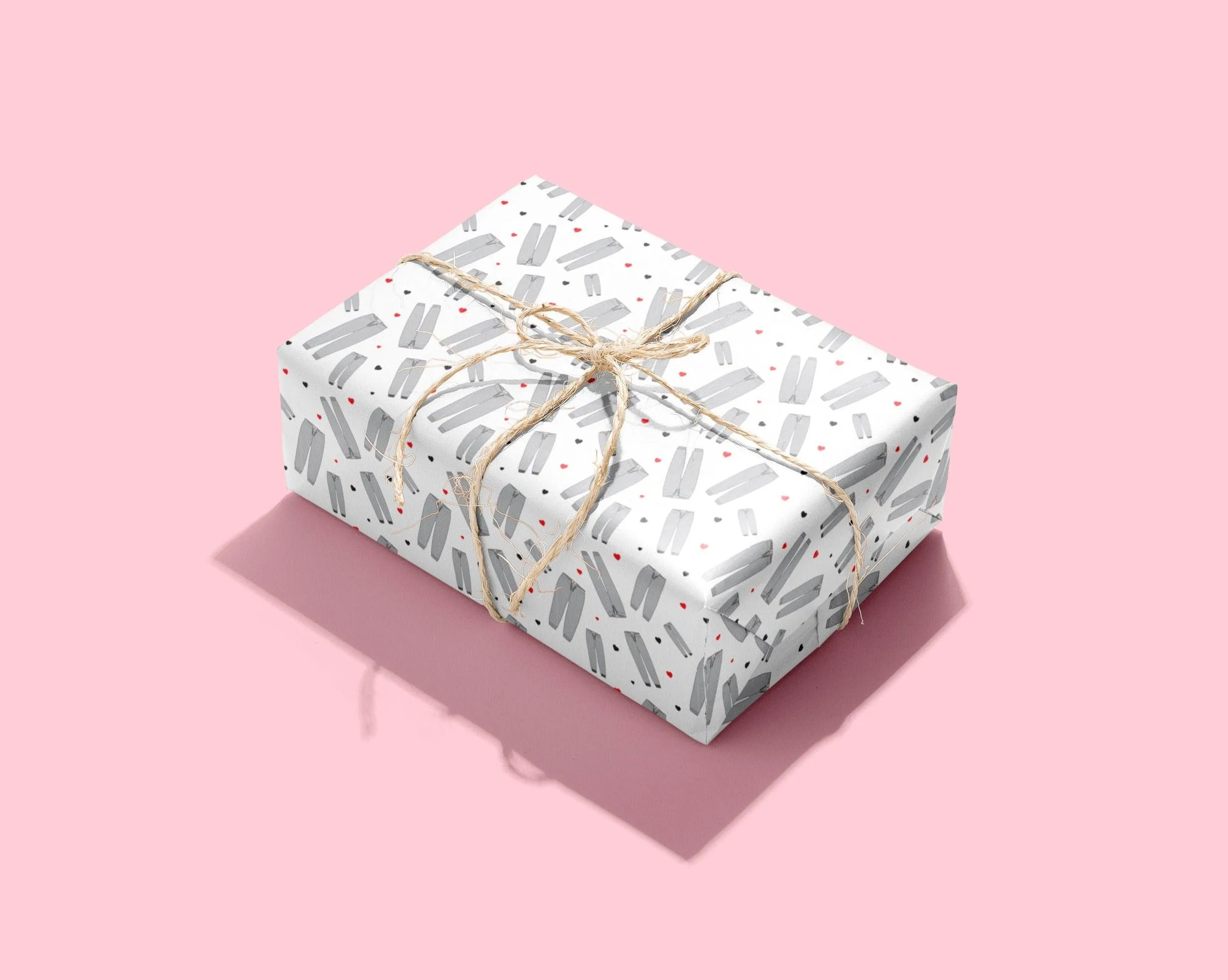 Grey Sweatpants Naughty Wrapping Paper Sheets