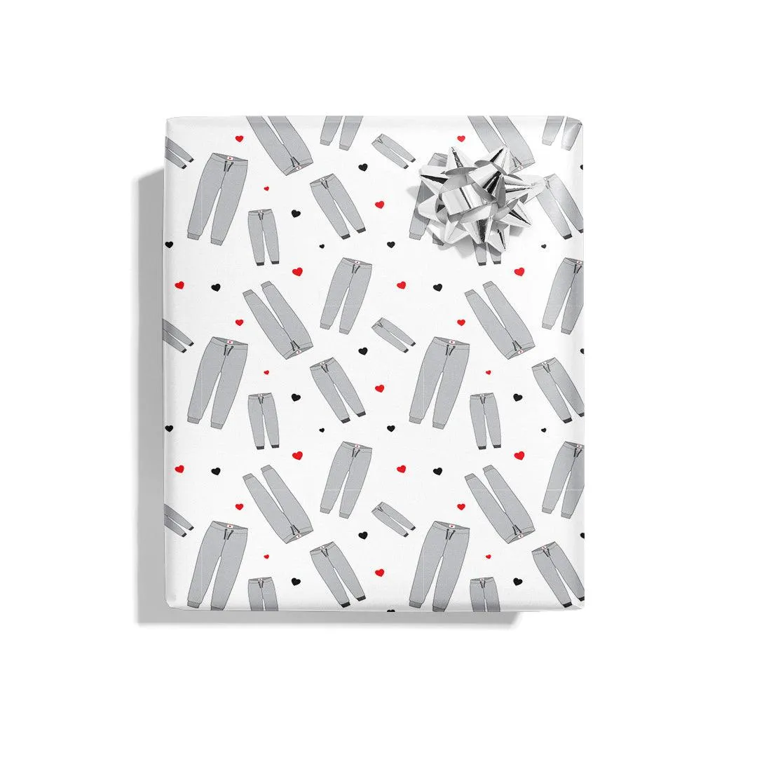 Grey Sweatpants Naughty Wrapping Paper Sheets