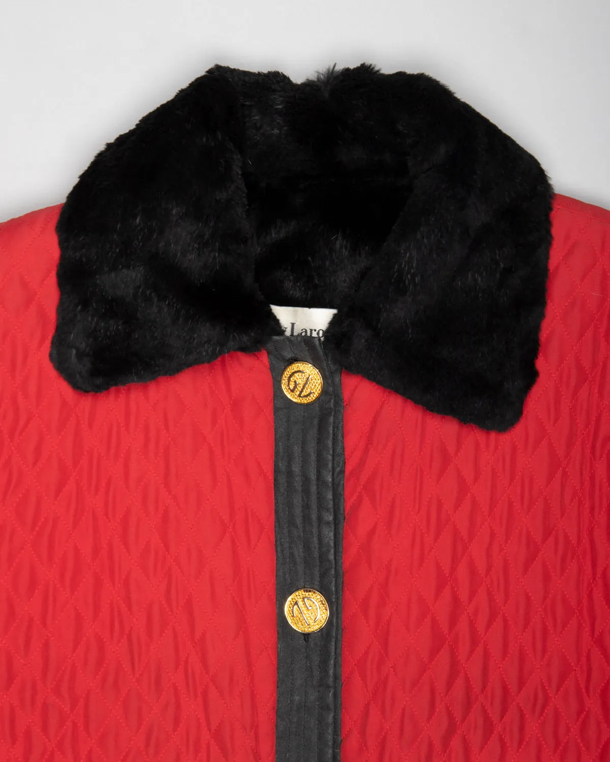 Guy Laroche fur-lined oversized red jacket