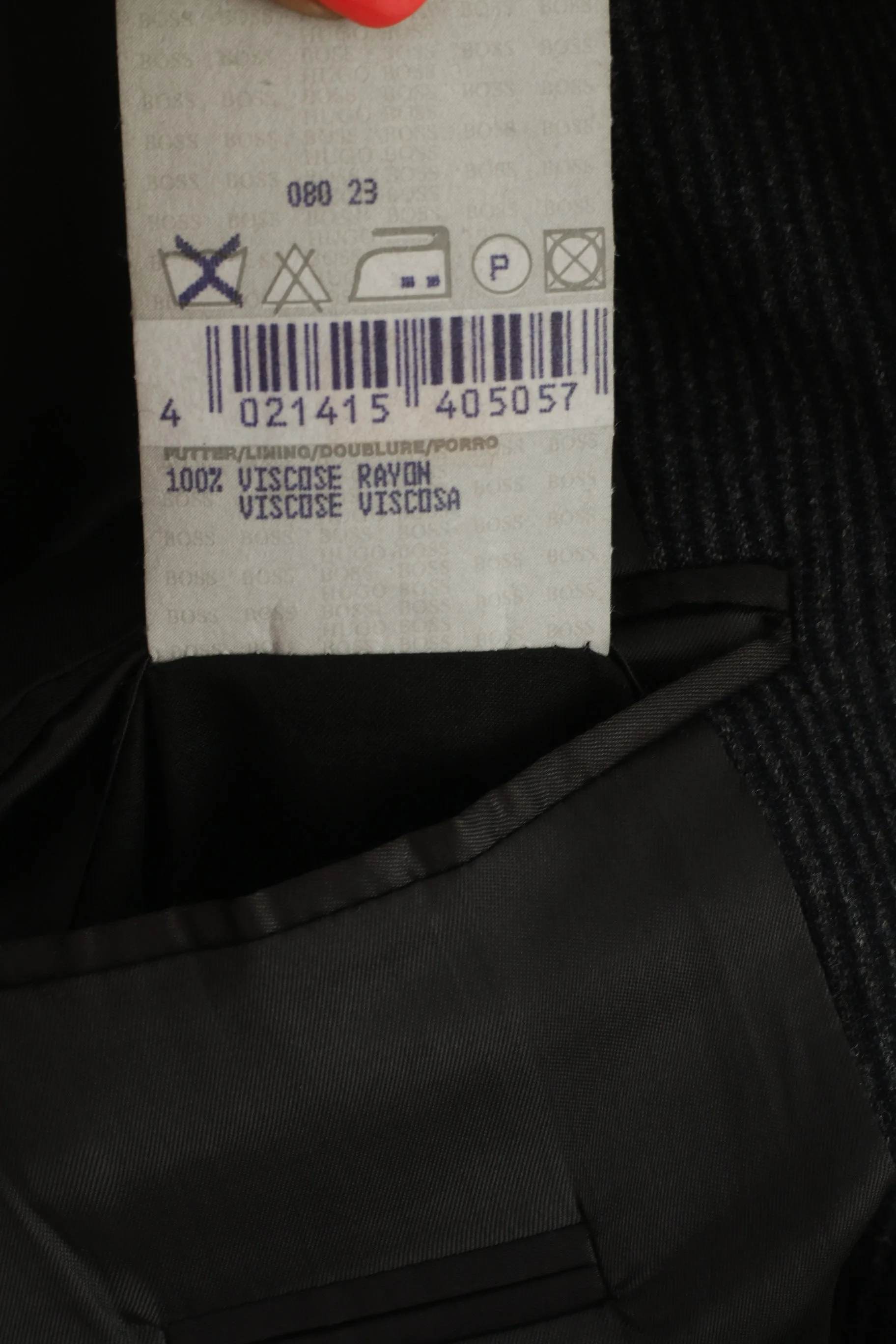Hugo Boss Men 52 42 Blazer Navy Striped Wool Carlo Basrbera Italy Vintage Jacket