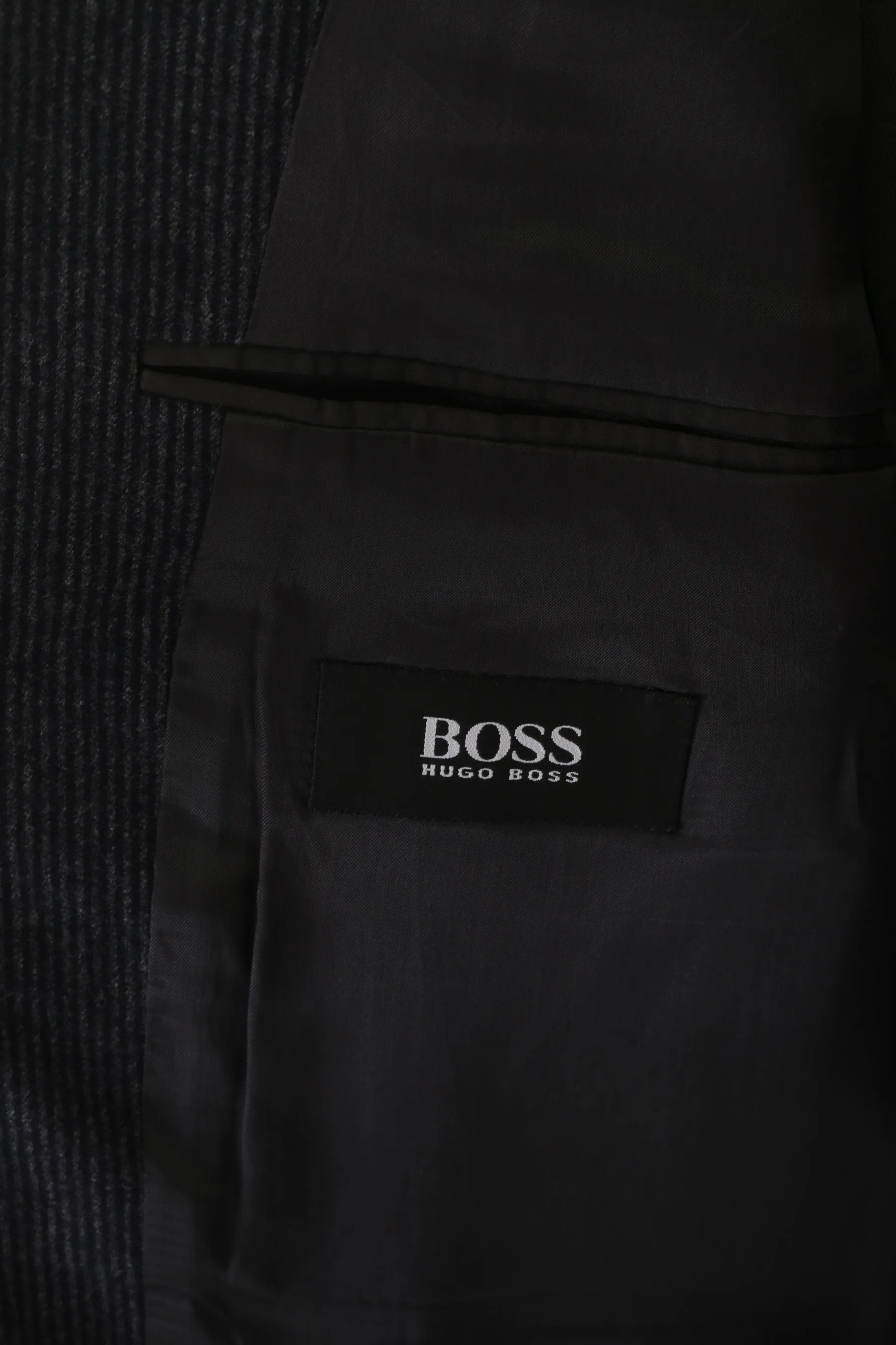 Hugo Boss Men 52 42 Blazer Navy Striped Wool Carlo Basrbera Italy Vintage Jacket