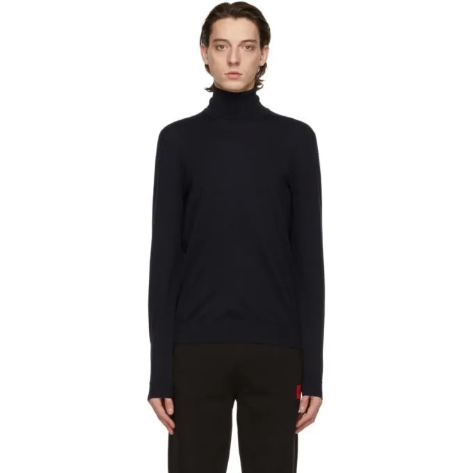 Hugo Navy Wool San Thomas Turtleneck