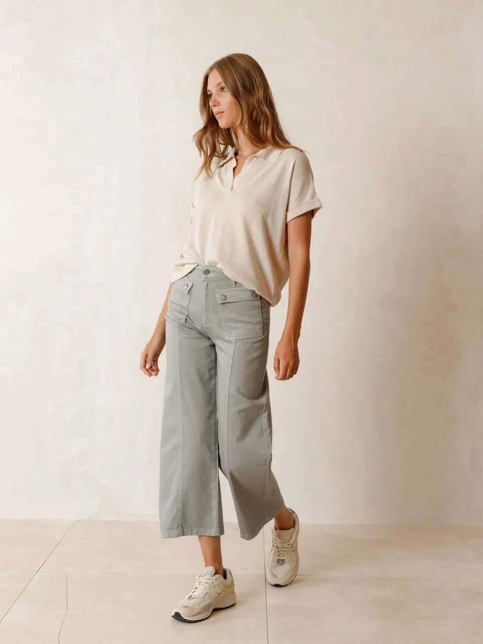 Indi & Cold Cargo Crop Jean Green