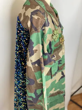 Jacket - Camo Velvet Sequin Back