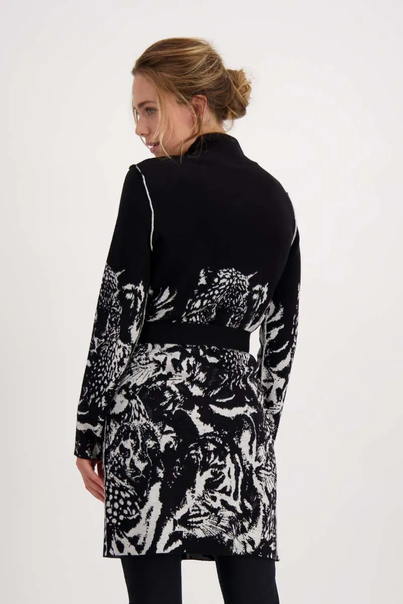 Jacket Knit Coat Tiger in Black Pattern 806690MNR by Monari  - OUTLET SALE