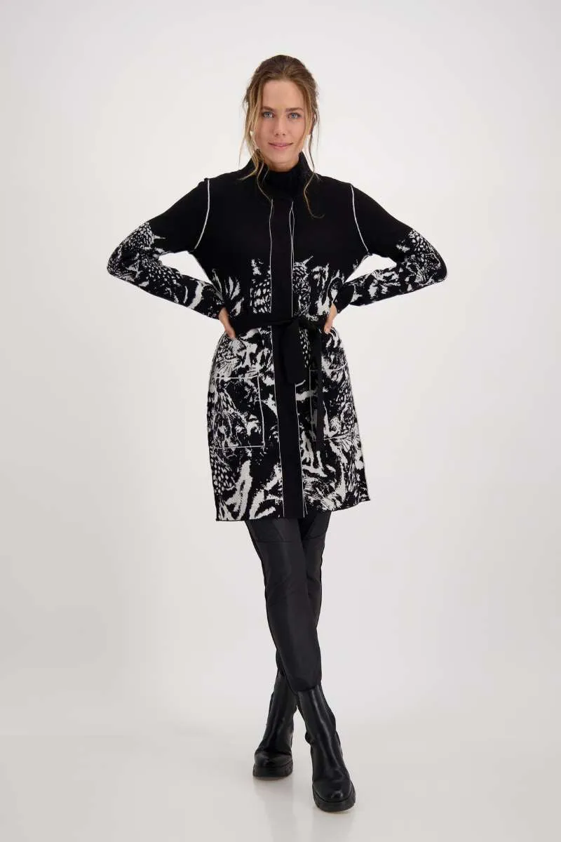 Jacket Knit Coat Tiger in Black Pattern 806690MNR by Monari  - OUTLET SALE