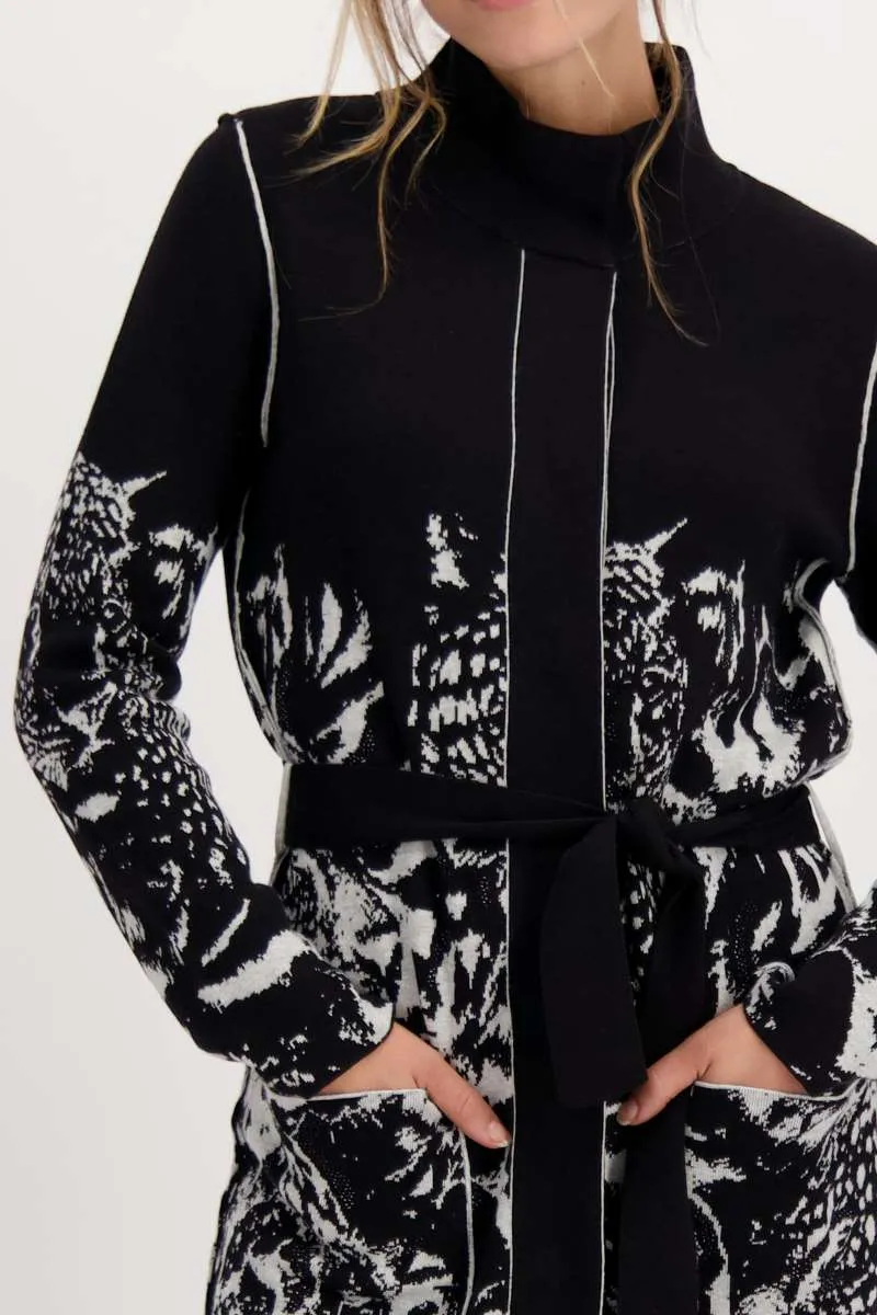 Jacket Knit Coat Tiger in Black Pattern 806690MNR by Monari  - OUTLET SALE