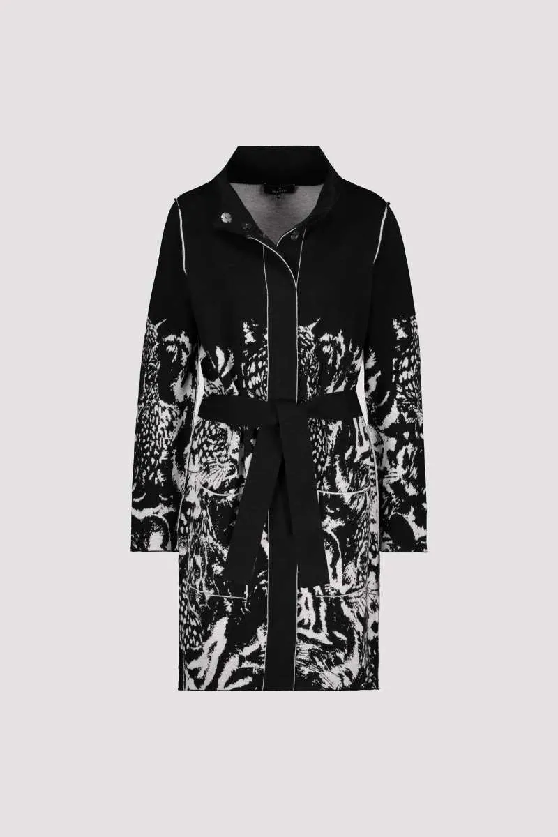 Jacket Knit Coat Tiger in Black Pattern 806690MNR by Monari  - OUTLET SALE