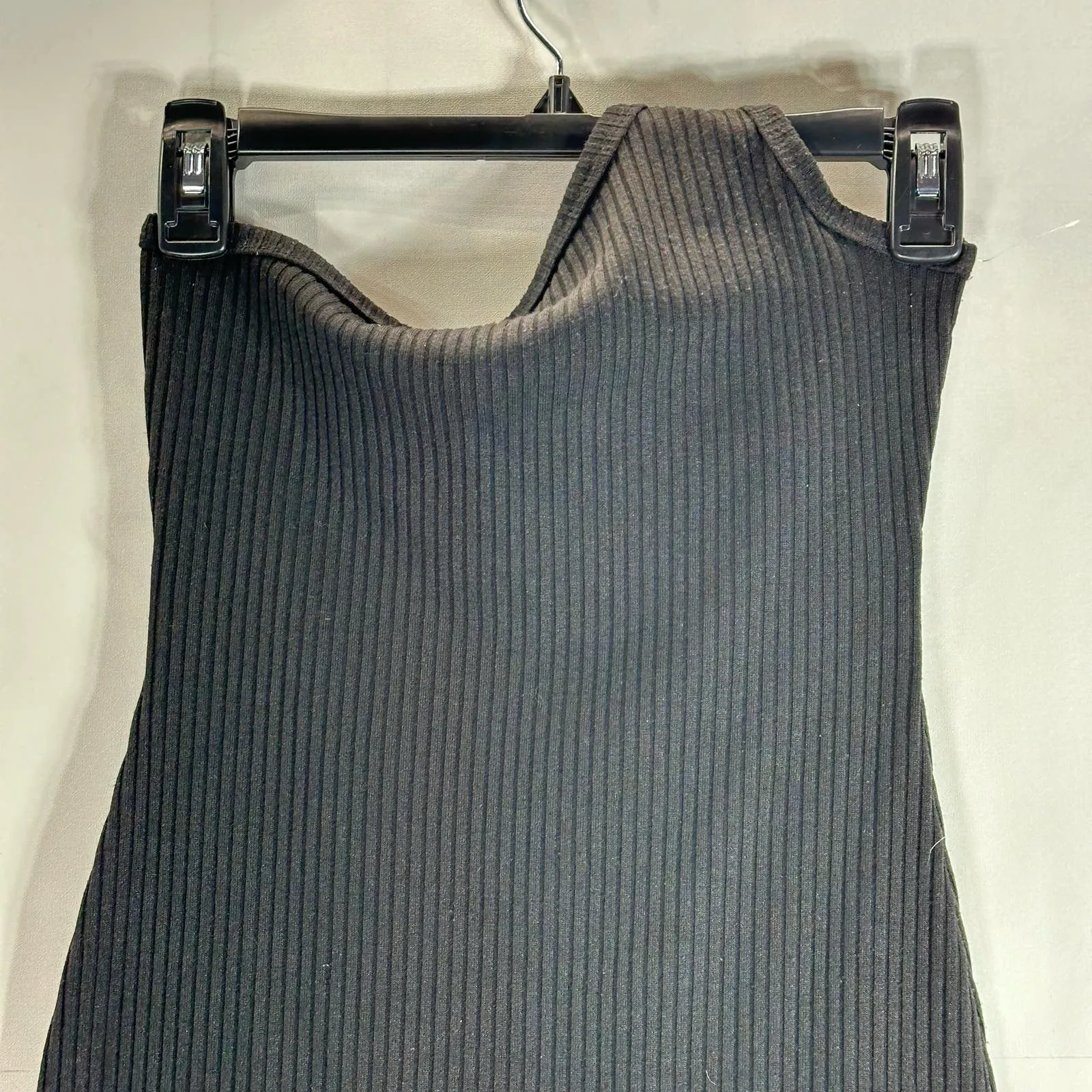 KENDALL & KYLIE Women's Black Ribbed One-Shoulder Bodycon Mini Dress SZ XS