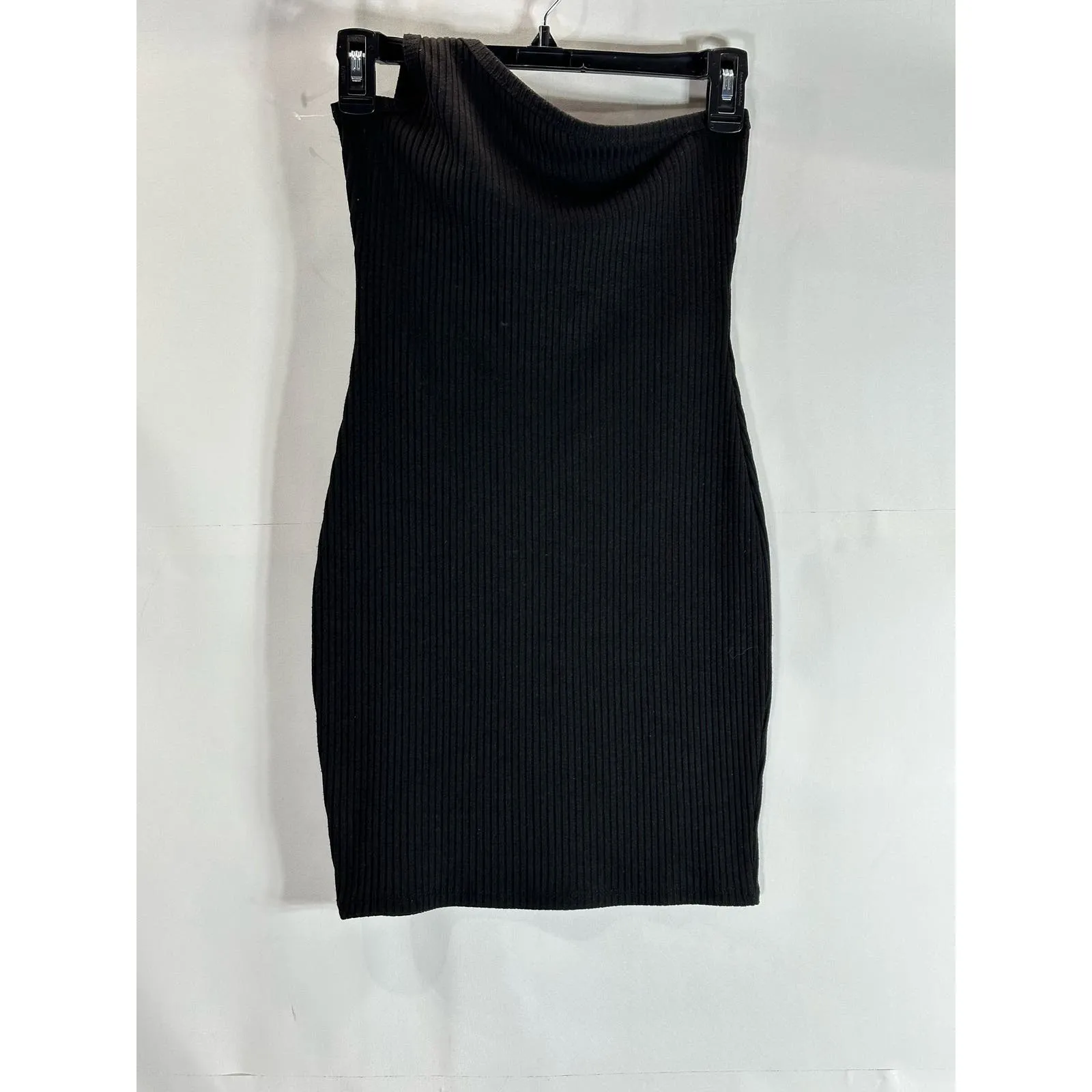 KENDALL & KYLIE Women's Black Ribbed One-Shoulder Bodycon Mini Dress SZ XS