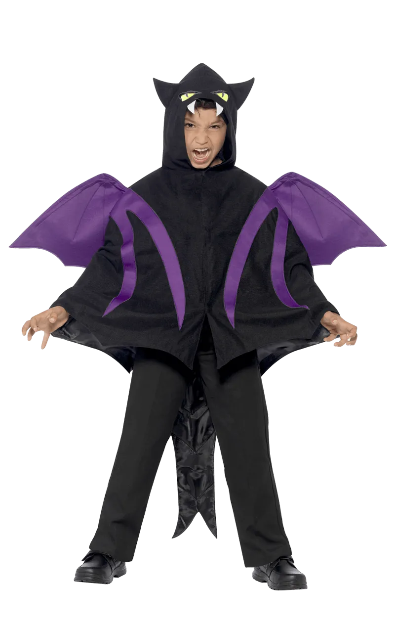 Kids Hooded Bat Cape Costume