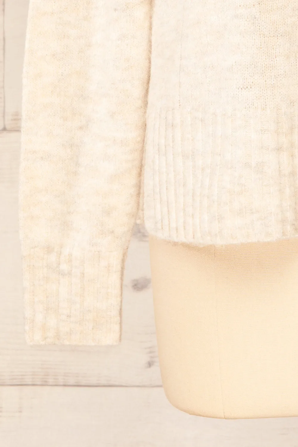 Kolono Beige | Melange Knit Turtleneck Sweater