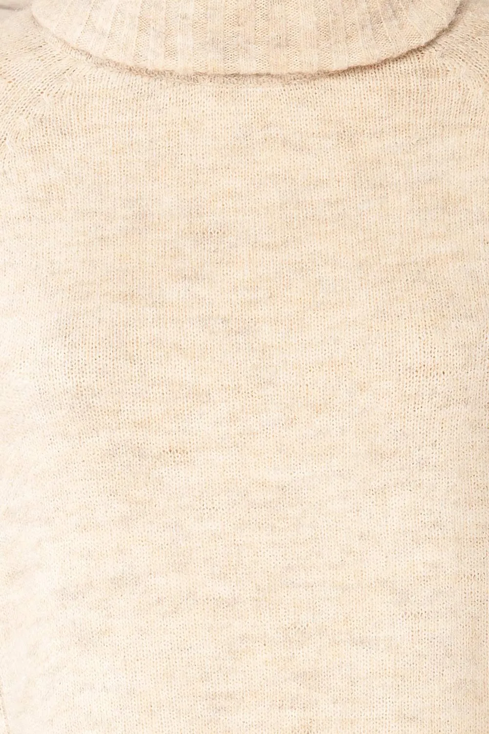 Kolono Beige | Melange Knit Turtleneck Sweater