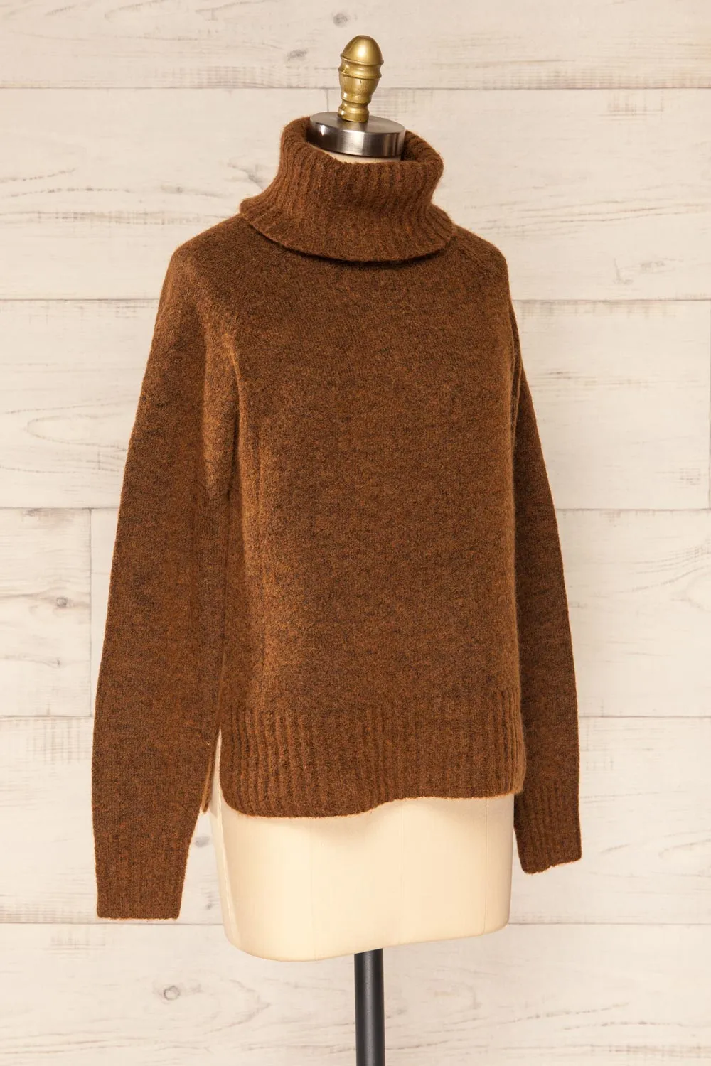 Kolono Brown | Melange Knit Turtleneck Sweater