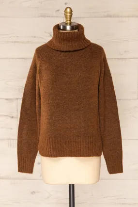 Kolono Brown | Melange Knit Turtleneck Sweater