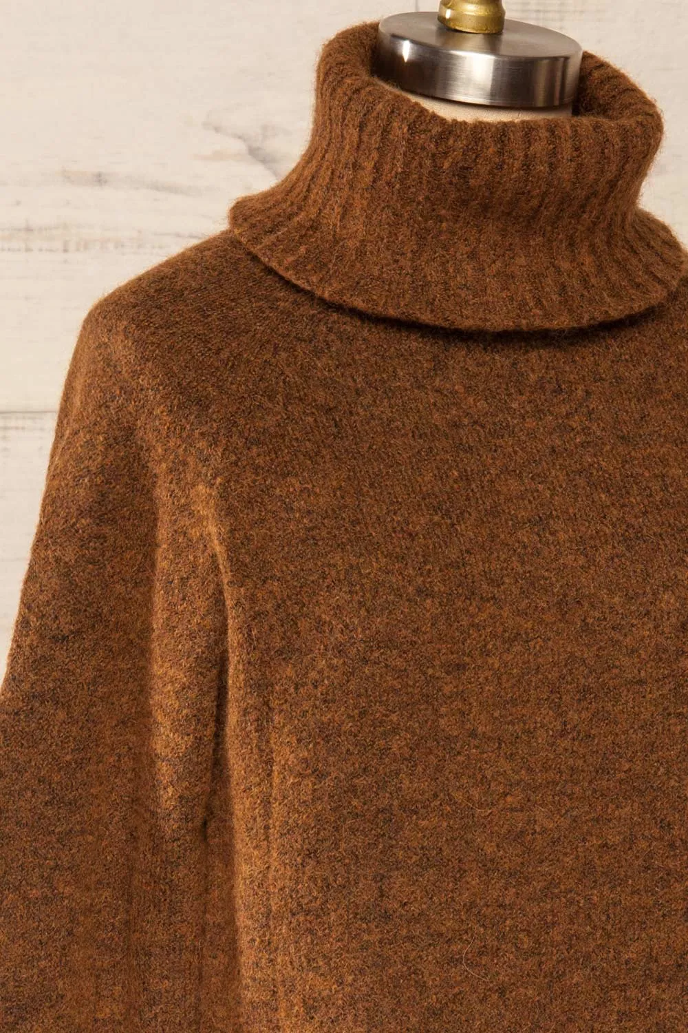 Kolono Brown | Melange Knit Turtleneck Sweater