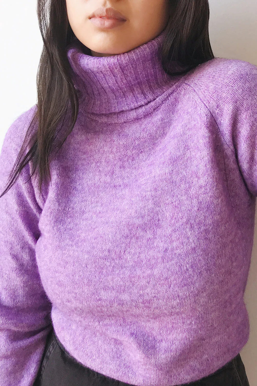 Kolono Brown | Melange Knit Turtleneck Sweater