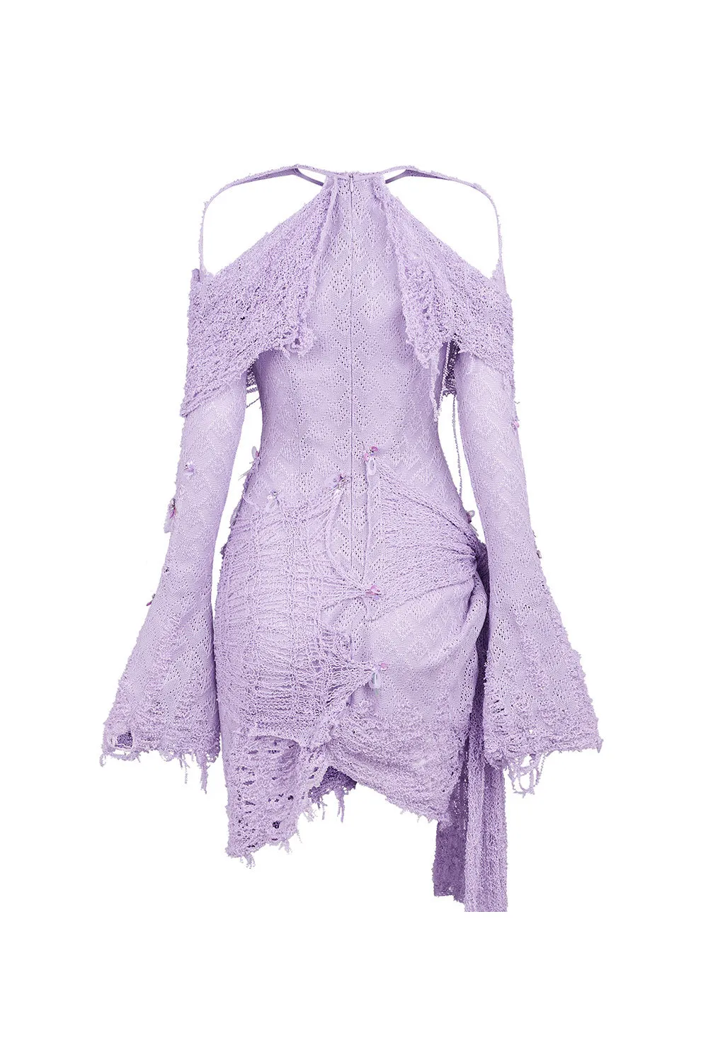 Ladylike Bodycon Asymmetric Wool Mini Dress