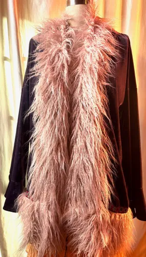 Lavender Stretch Velvet Unlined Coat
