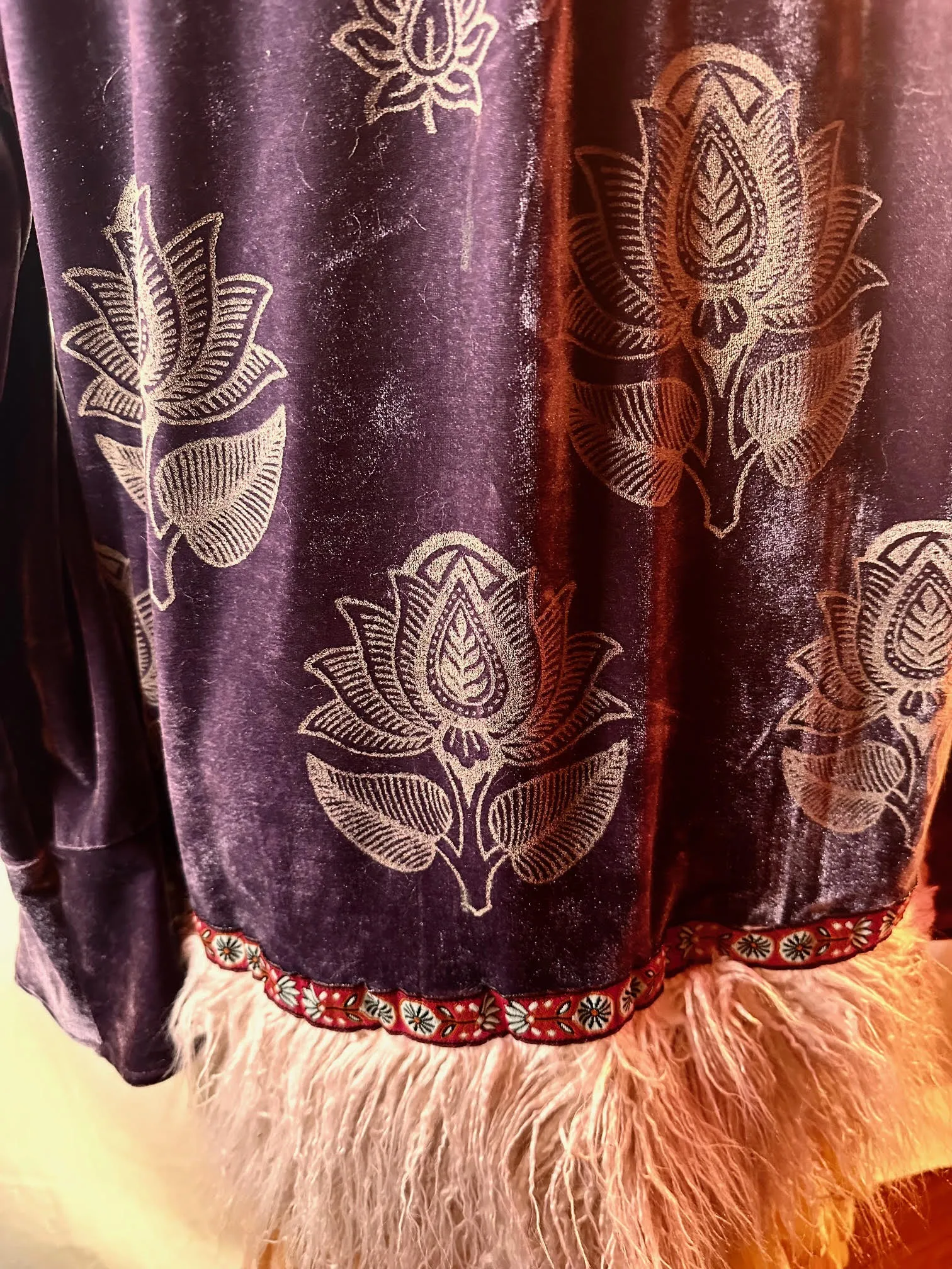 Lavender Stretch Velvet Unlined Coat