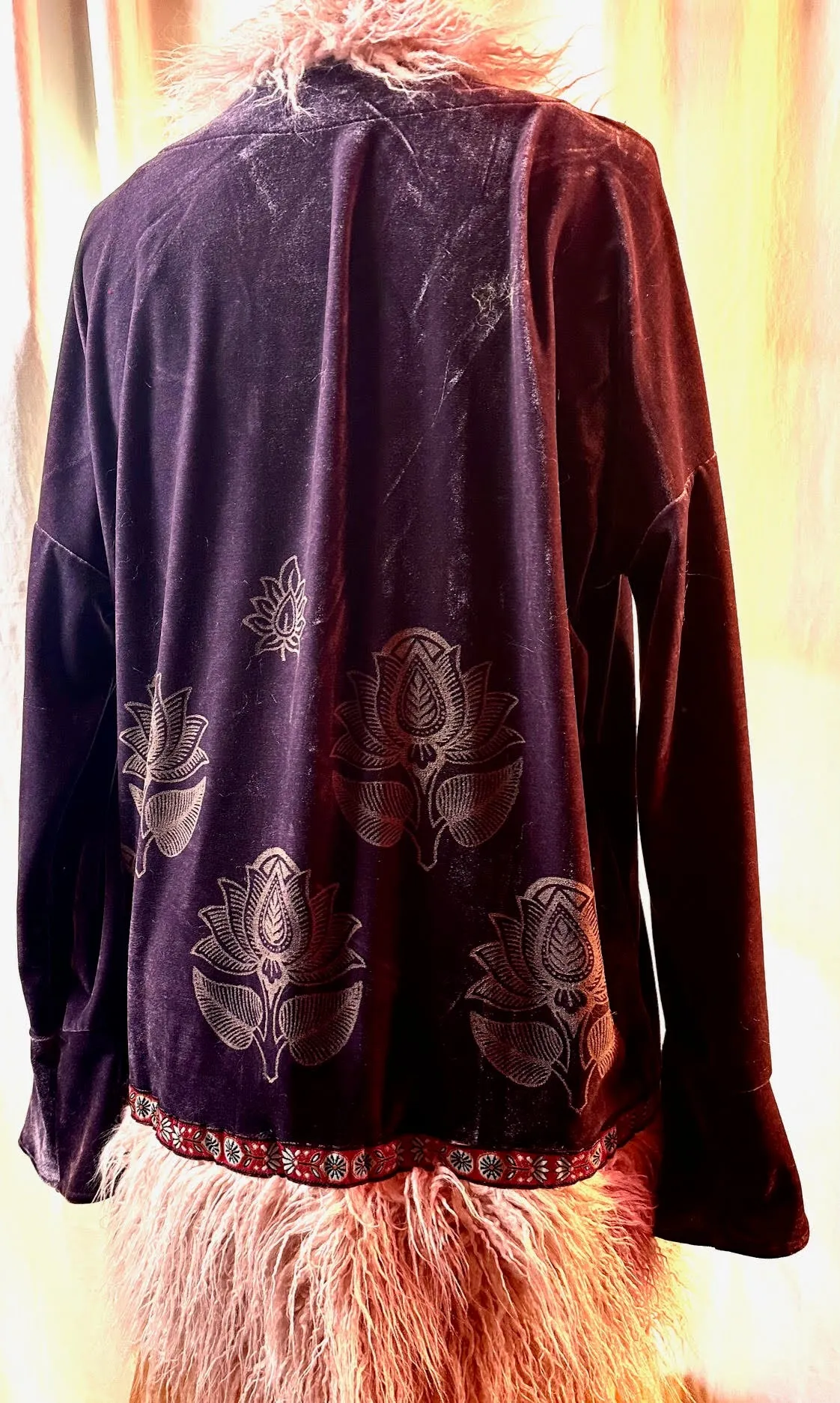 Lavender Stretch Velvet Unlined Coat