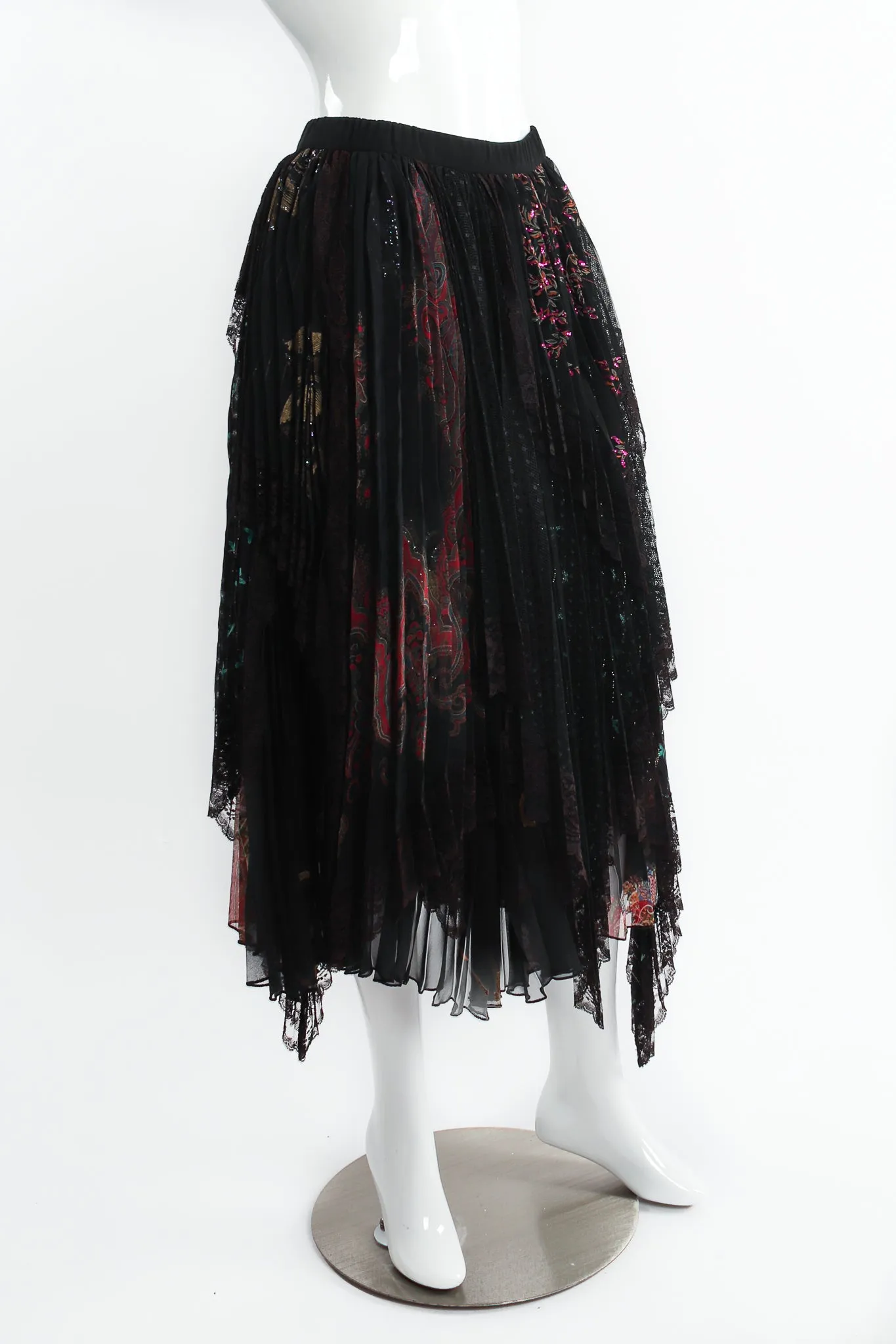 Layered Mesh Lace Pleated Skirt II