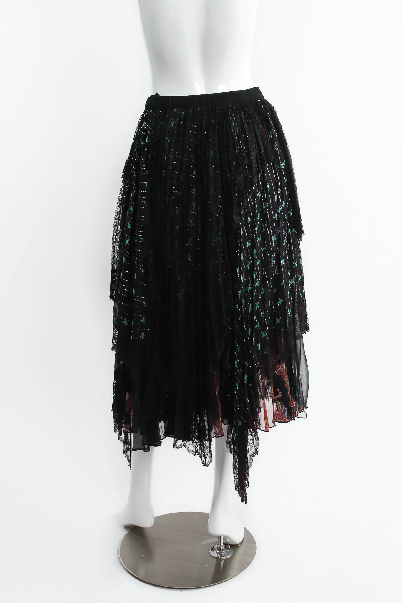 Layered Mesh Lace Pleated Skirt II
