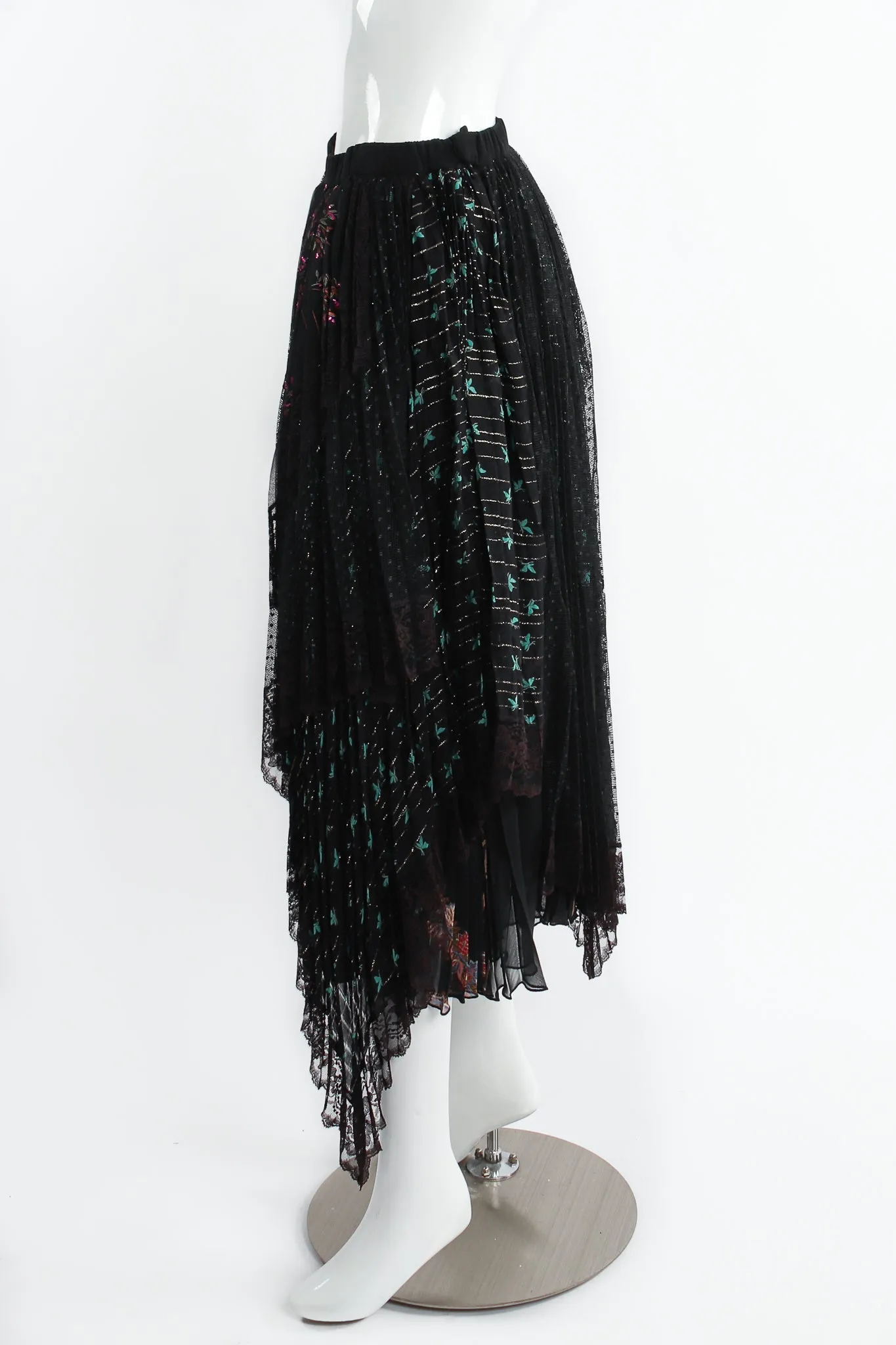 Layered Mesh Lace Pleated Skirt II
