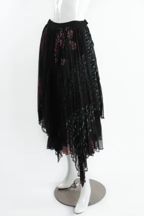 Layered Mesh Lace Pleated Skirt II