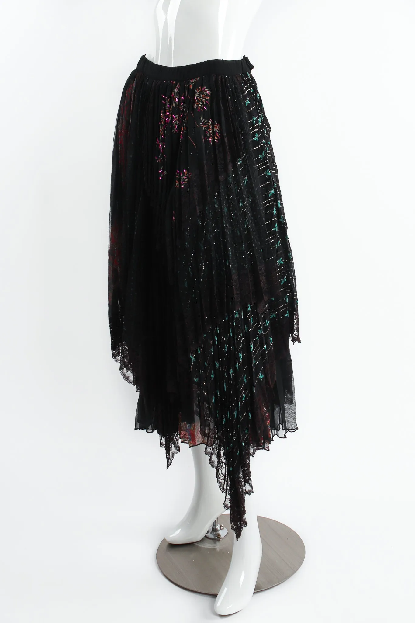 Layered Mesh Lace Pleated Skirt II