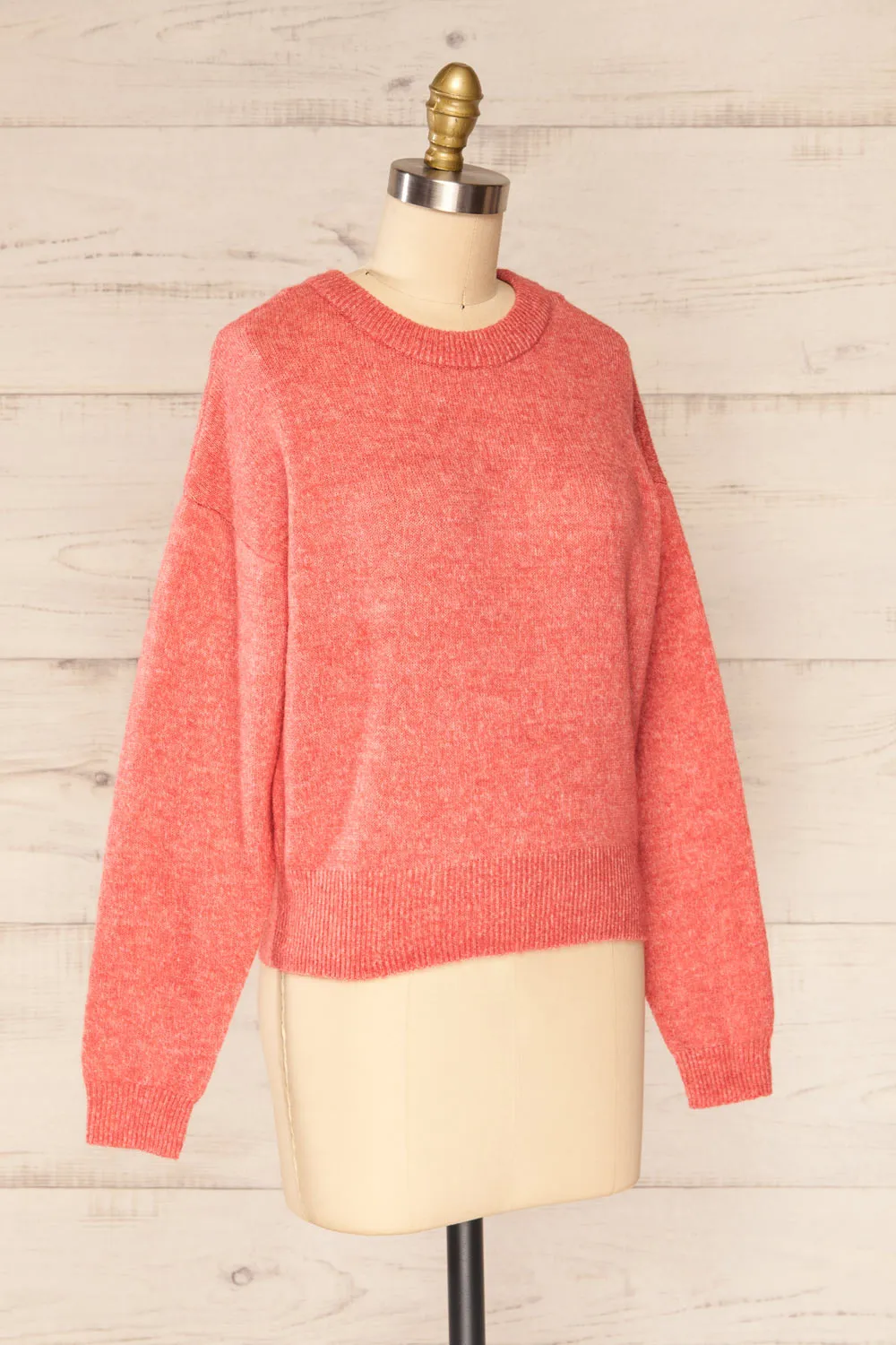 Lenes Coral | Melange Knit Sweater