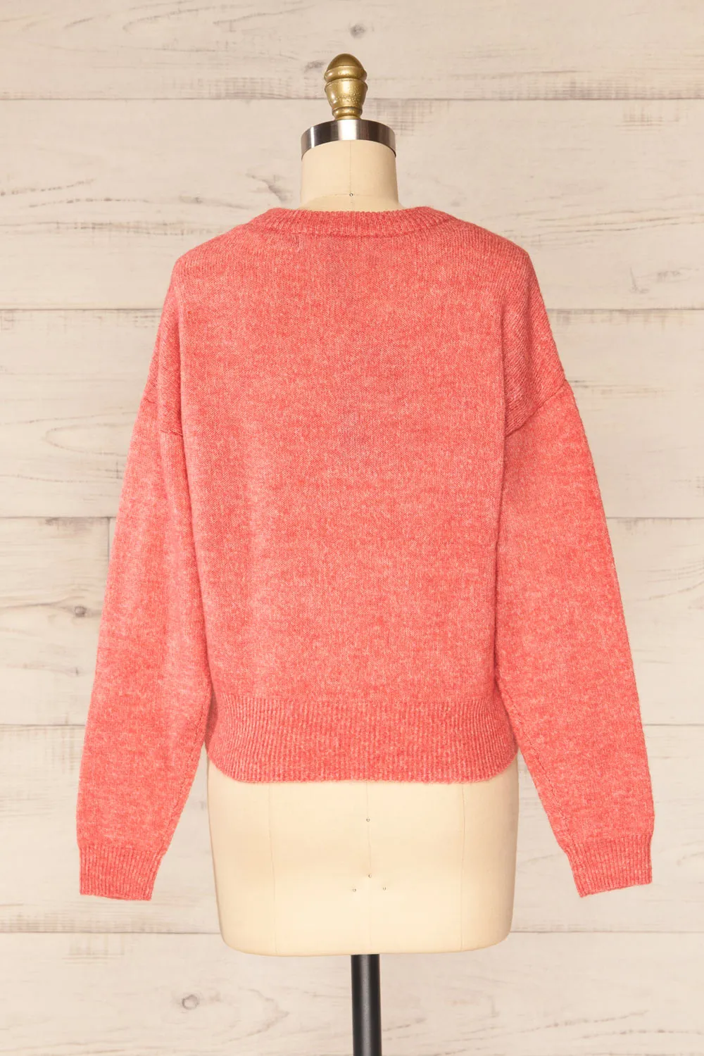 Lenes Coral | Melange Knit Sweater