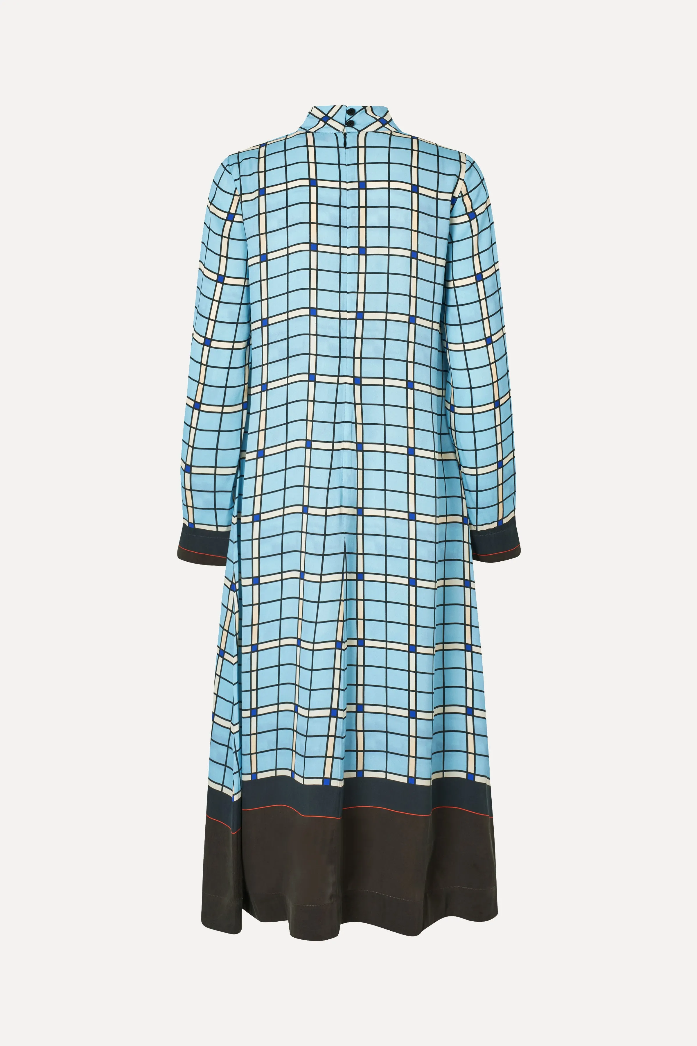 Long Sleeve Midi Dress - Window Check
