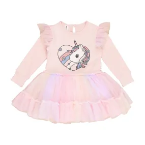 Loveheart Unicorn Ballet Dress Pink Pearl