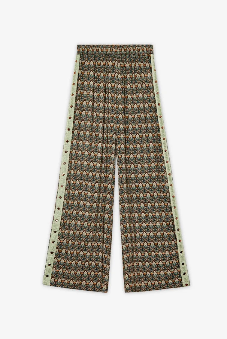 Lua Geometric Trouser - Green