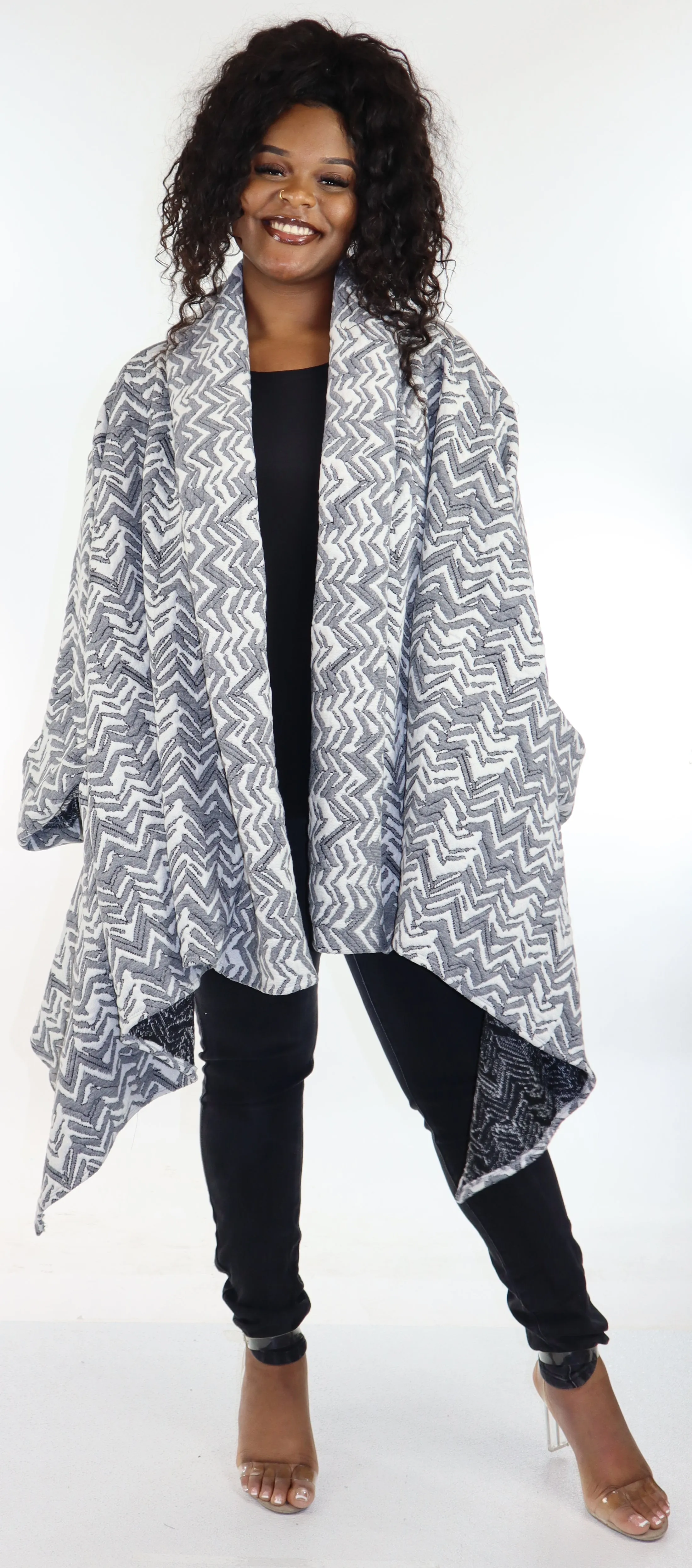 Made in USA, Ultimate Travelers Jacket, Plus Size Jacket, Jacqaurd Duster, Chevron  print Jacket, Jacquard Coat, Winter jacket, winter coat.