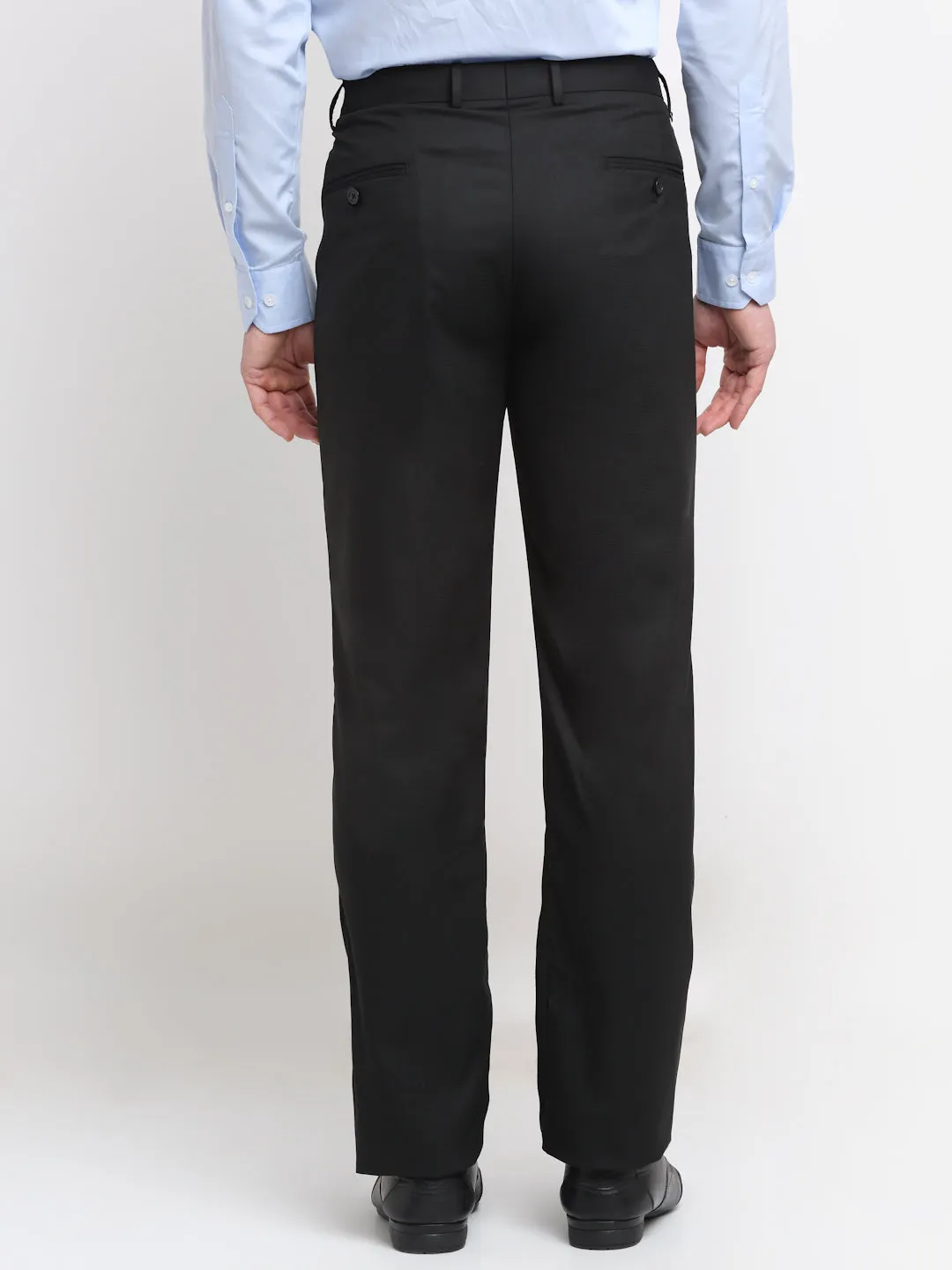 Men's Formal Flat front Black  Trousers